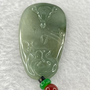 Type A Blueish Green Jadeite Benefactor Pendent 12.10g 48.0 by 26.0 by 4.2mm - Huangs Jadeite and Jewelry Pte Ltd
