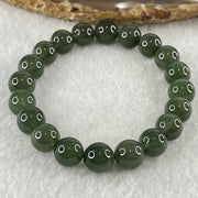 Good Grade Natural Cats Eye Green Rutilated Quartz Beads Bracelet 24.86g 16.5cm 9.8mm 20 Beads - Huangs Jadeite and Jewelry Pte Ltd