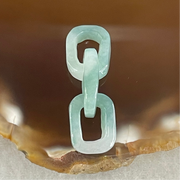 Type A Blueish Green with Faint White Jadeite Rolo Link Chain for Setting 2.57g 14.7 by 10.2 by 2.9mm - Huangs Jadeite and Jewelry Pte Ltd