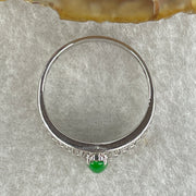 Type A Natural Light Apple Green Jadeite on 18K White Gold and Diamond Ring 2.73g 5.1 by 3.6 by 2.5mm US 7.4 HK 16.4 - Huangs Jadeite and Jewelry Pte Ltd