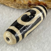 Natural Powerful Tibetan Old Oily Agate Double Du Mu Dzi Bead Heavenly Master (Tian Zhu) 9.15g 37.2 by 12.4mm - Huangs Jadeite and Jewelry Pte Ltd
