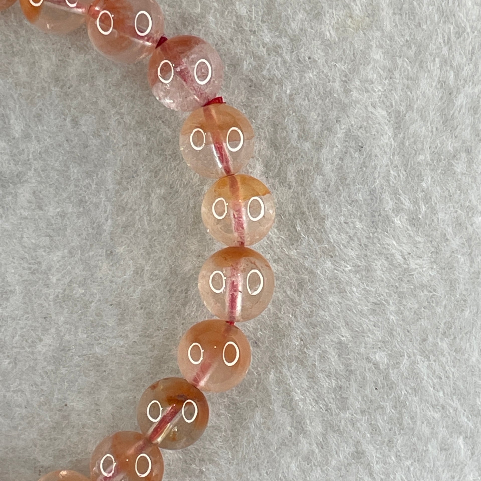 Natural Ferruginous Quartz Bracelet 17.08g 15cm 8.3mm 23 Beads - Huangs Jadeite and Jewelry Pte Ltd