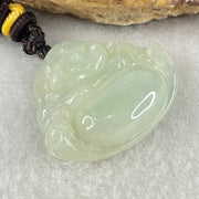 Type A Icy Faint Green Jadeite Milo Buddha Pendant 3.01g 22.4 by 27.1 by 6.0mm - Huangs Jadeite and Jewelry Pte Ltd