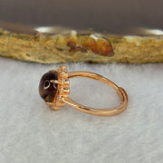 Good Grade Natural Auralite 23 in S925 Silver Rose Gold Color Ring (Adjustable Ring) 2.04g 8.0 by 4.2mm - Huangs Jadeite and Jewelry Pte Ltd