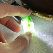 Natural Type A Jelly Green with Faint Green Jadeite Bird on Hulu and Ruyi Pendant 6.79g 34.1 by 18.0 by 6.8mm - Huangs Jadeite and Jewelry Pte Ltd