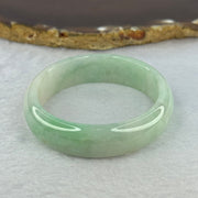 Type A Green Jadeite Oval Bangle 36.75g Internal Diameter 50.2mm 13.4 by 7.2mm (Internal Lines) - Huangs Jadeite and Jewelry Pte Ltd