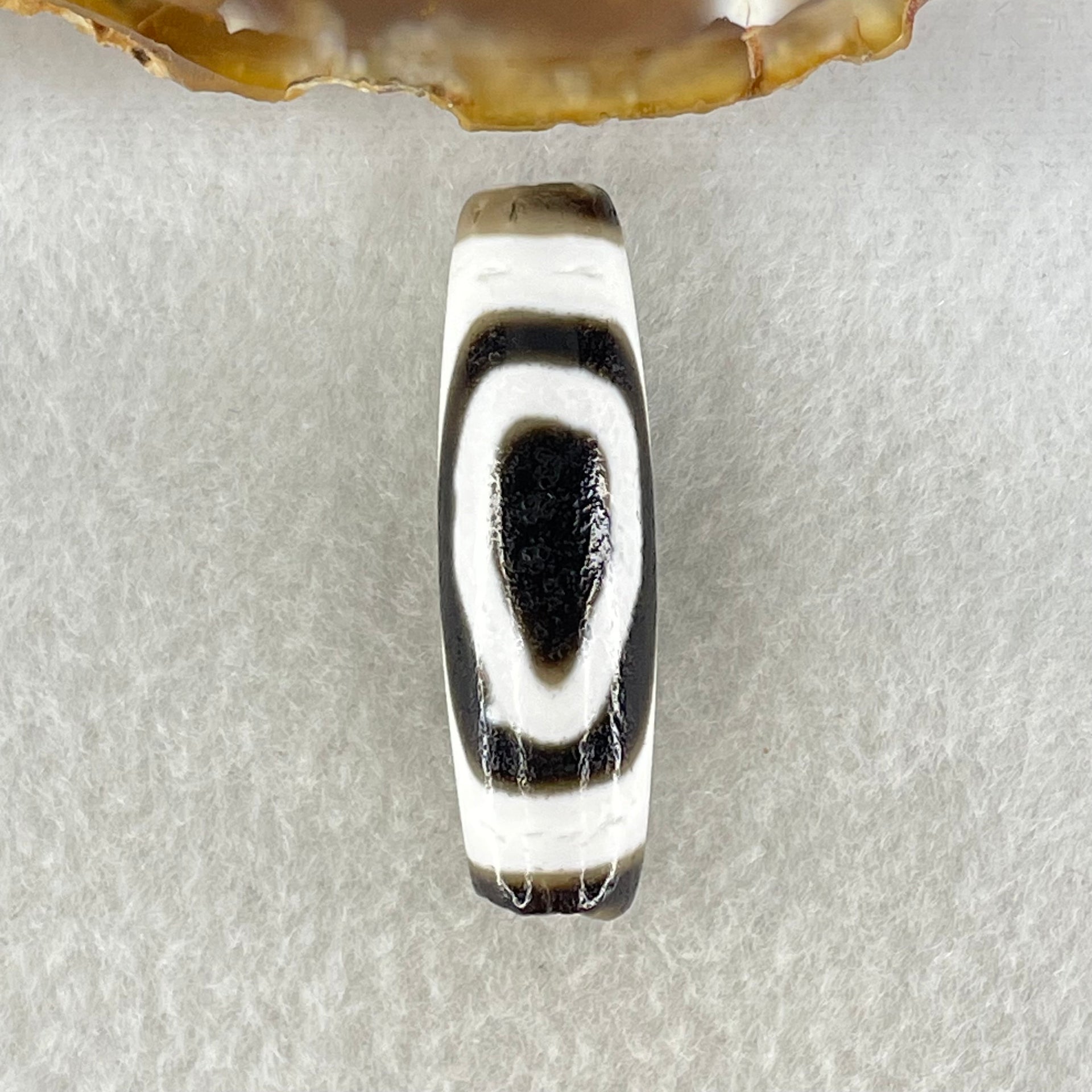 Natural Powerful Tibetan Old Oily Agate 2 Eyed Bead Heavenly Master (Tian Zhu) 7.94g 39.3 by 11.6mm - Huangs Jadeite and Jewelry Pte Ltd