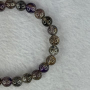 Rare Very Good Grade Natural Transparent Yellowish Black Super 7 Beads Bracelet 非常好的等级天然透明深黄黑色超级七珠手链 12.70g 14.5cm 7.3mm 25 Beads - Huangs Jadeite and Jewelry Pte Ltd