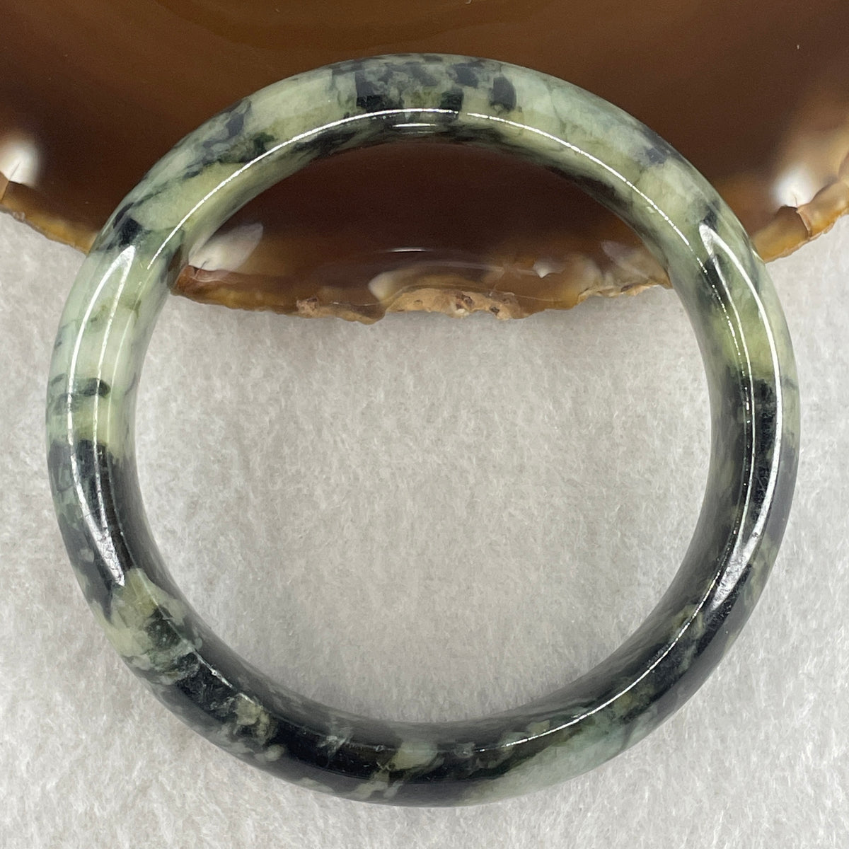 Natural Type A Wuji Black with Yellowish Green Jadeite Bangle | (56.38g | 55.1mm ID | 16.0 x 7.8mm | Close to Perfect | Yin-Yang Harmony & Sovereign Wealth Anchor, Feng Shui Protection & Statement Bangle) - Huangs Jadeite and Jewelry Pte Ltd