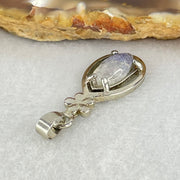 Good Grade Rare Natural Blue Dumortierite Rutilated Quartz in S925 Pendant 2.10g 11.6 by 6.0 by 3.5mm - Huangs Jadeite and Jewelry Pte Ltd