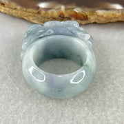 Type A Lavender with Blueish Green Patches Jadeite Pixiu Ring 17.40g 12.4 by 13.7mm US9.8 HK22 (Close to Perfect) - Huangs Jadeite and Jewelry Pte Ltd
