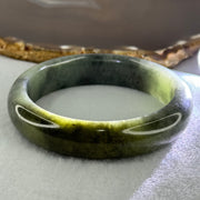 Type A Blueish Green Wuji Grey and Brown Patch Jadeite Bangle Internal Diameter 58.7mm by 73.24g 14.8 by 8.9mm (Very Slight Internal Lines and Very Slight External Roughs) - Huangs Jadeite and Jewelry Pte Ltd