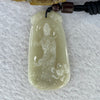 Type A Light Brownish Yellow Jadeite Guan Yin with Lotus Flower and Double Dragon Heads Pendent 24.38g 57.7 by 30.7 by 6.8 mm - Huangs Jadeite and Jewelry Pte Ltd
