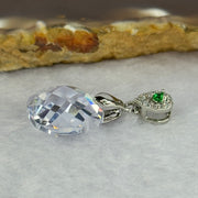 Crystals in Sliver Claps for Necklace 5.14g 14.1 by 8.3mm - Huangs Jadeite and Jewelry Pte Ltd