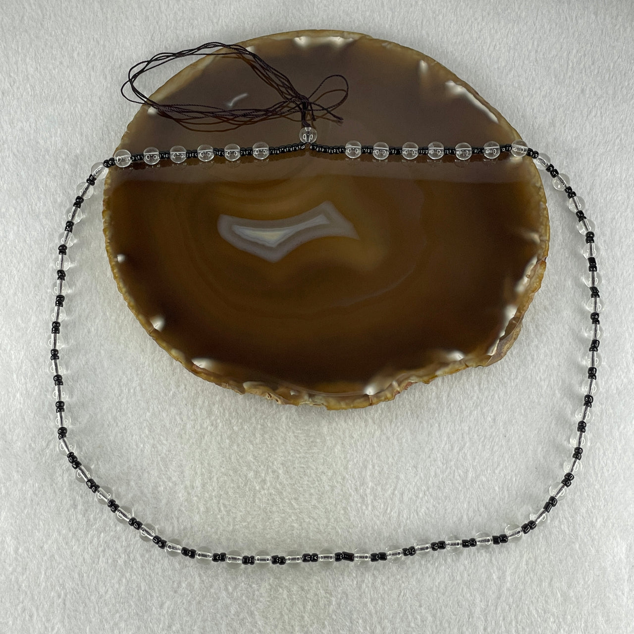 Clear Liuli Beads Necklace 20.48g 58cm 6.2mm 57Beads - Huangs Jadeite and Jewelry Pte Ltd