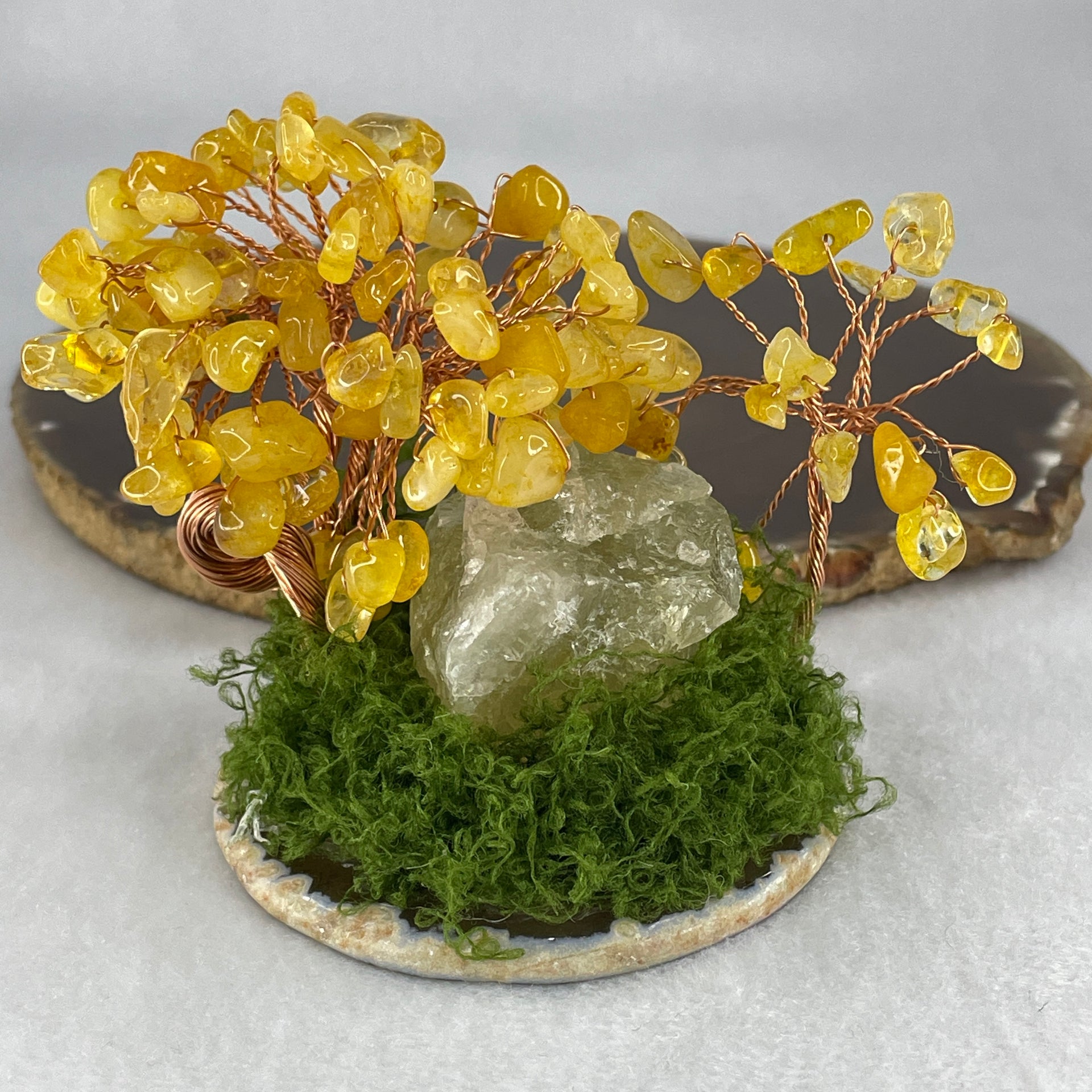Natural Citrine Money Tree with Rough Citrine Display 139.62g 90.2 by 66.8 by 74.4mm - Huangs Jadeite and Jewelry Pte Ltd