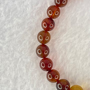 Natural Blood Red Amber Beads Bracelet 5.10g 15cm 7.2mm 25 Beads - Huangs Jadeite and Jewelry Pte Ltd