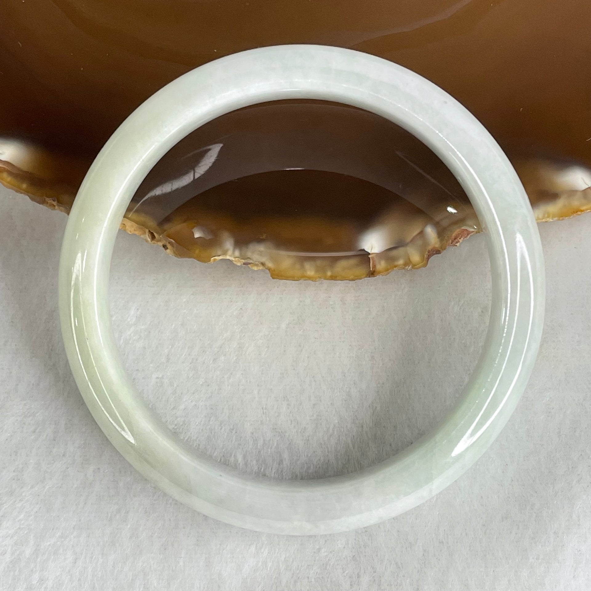 Type A Light Blueish Green Jadeite Bangle 48.62g Inner Diameter 56.7mm 12.5 by 7.3mm (Internal Line) - Huangs Jadeite and Jewelry Pte Ltd