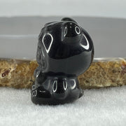 Black Obsidian Labubu Charm Display 15.67g 29.4 by 22.2 by 19.6mm - Huangs Jadeite and Jewelry Pte Ltd