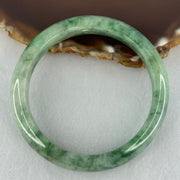 Type A Green with Emerald Green Piao Hua Jadeite Bangle Internal Diameter 57.2mm 51.99g 12.5 by 8.2mm (Very Slight Internal Lines) - Huangs Jadeite and Jewelry Pte Ltd