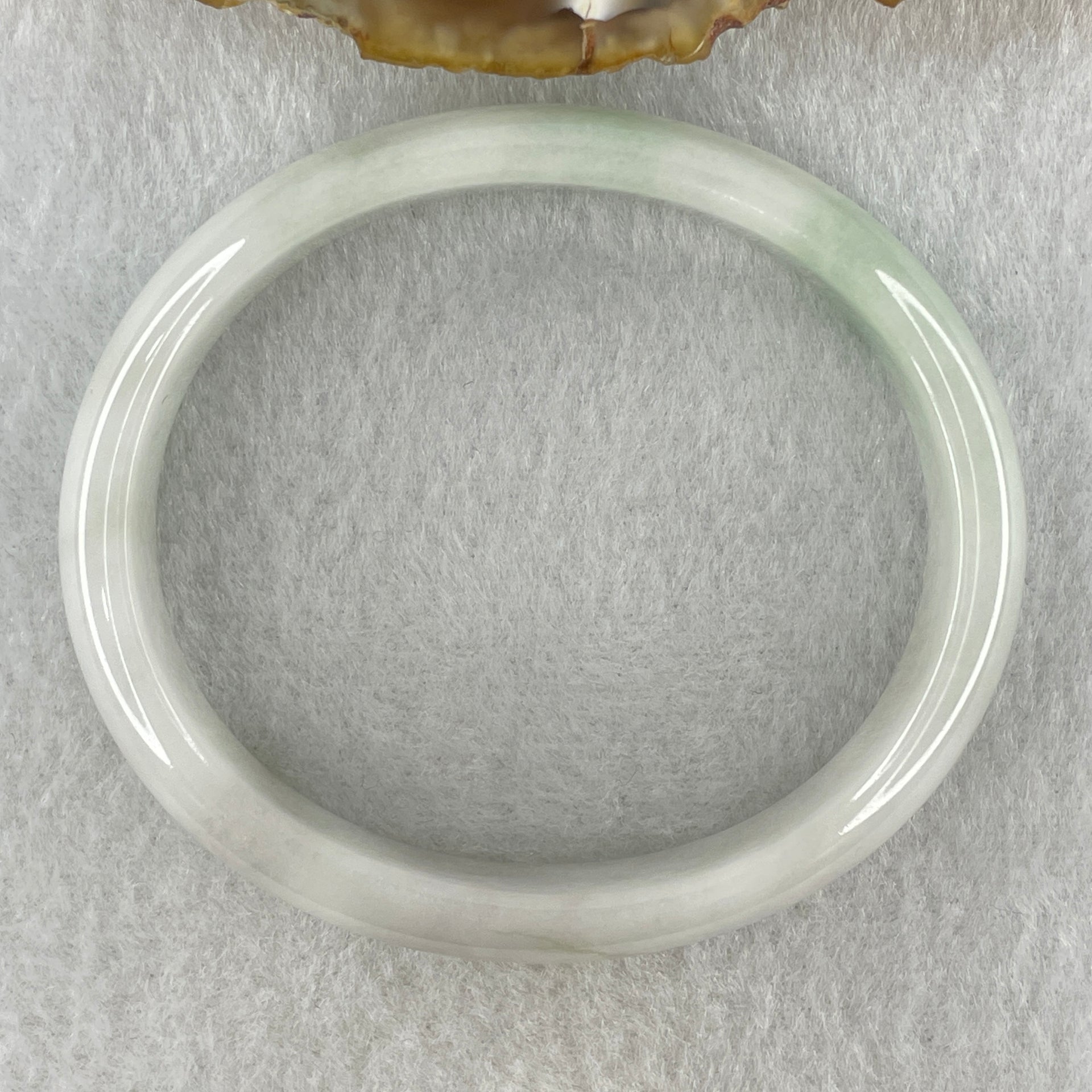 Natural Type A Faint Green Faint Lavender Jadeite Oval Bangle 33.20g Inner Diameter 54.9mm 11.7 by 6.3mm (Very Very Slight Internal Lines) - Huangs Jadeite and Jewelry Pte Ltd