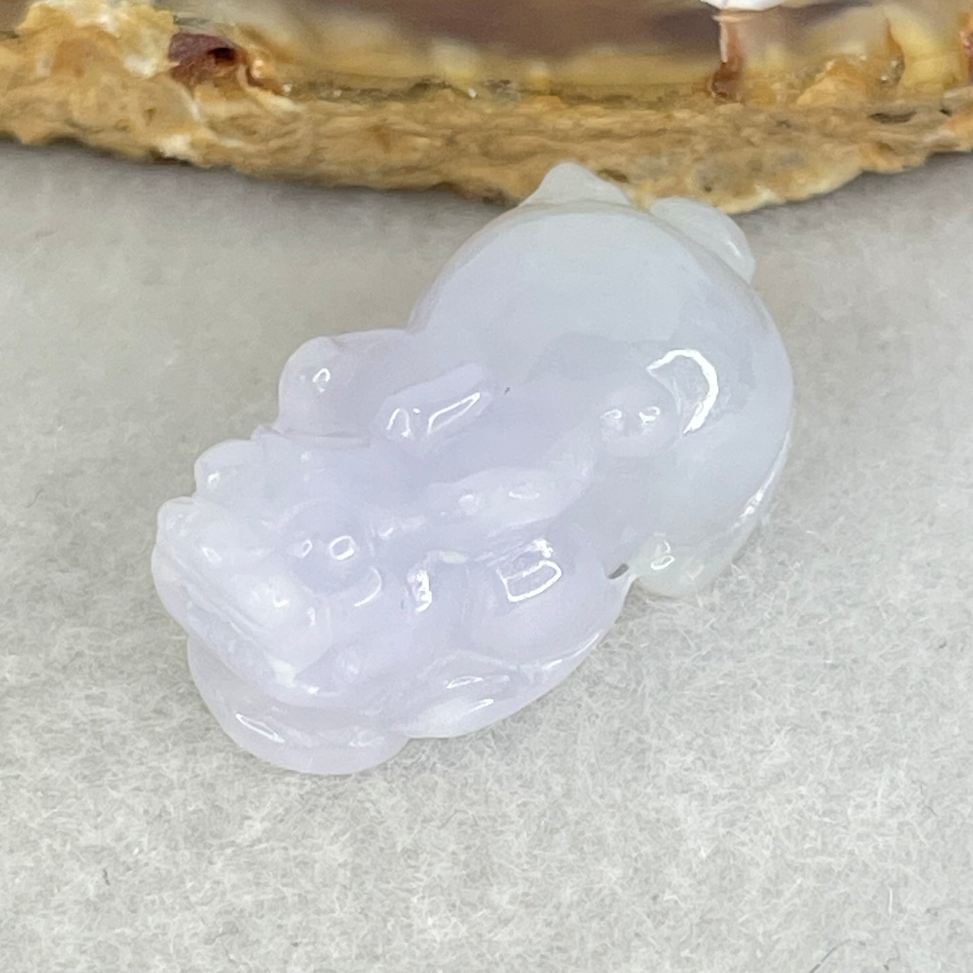 Type A Full Lavender Jadeite Pixiu Pendant Charm 6.44g 25.6 by 12.9 by 10.2mm - Huangs Jadeite and Jewelry Pte Ltd