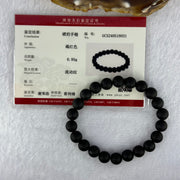 Natural Dark Matt Black Amber Beads Bracelet 天然大黑天翁琥珀手链 6.95g 15cm 8.4mm 22 Beads - Huangs Jadeite and Jewelry Pte Ltd