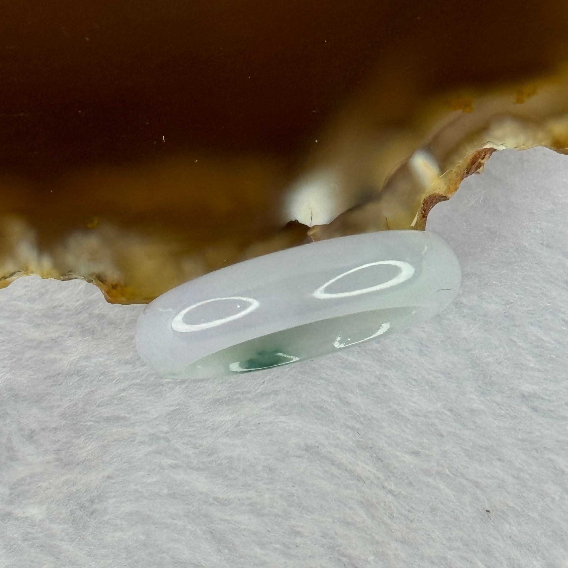 Type A Light Lavender Green with Blueish Green Patch Jadeite Ring 3.71g 5.5 by 3.7mm US8.25 HK18 - Huangs Jadeite and Jewelry Pte Ltd