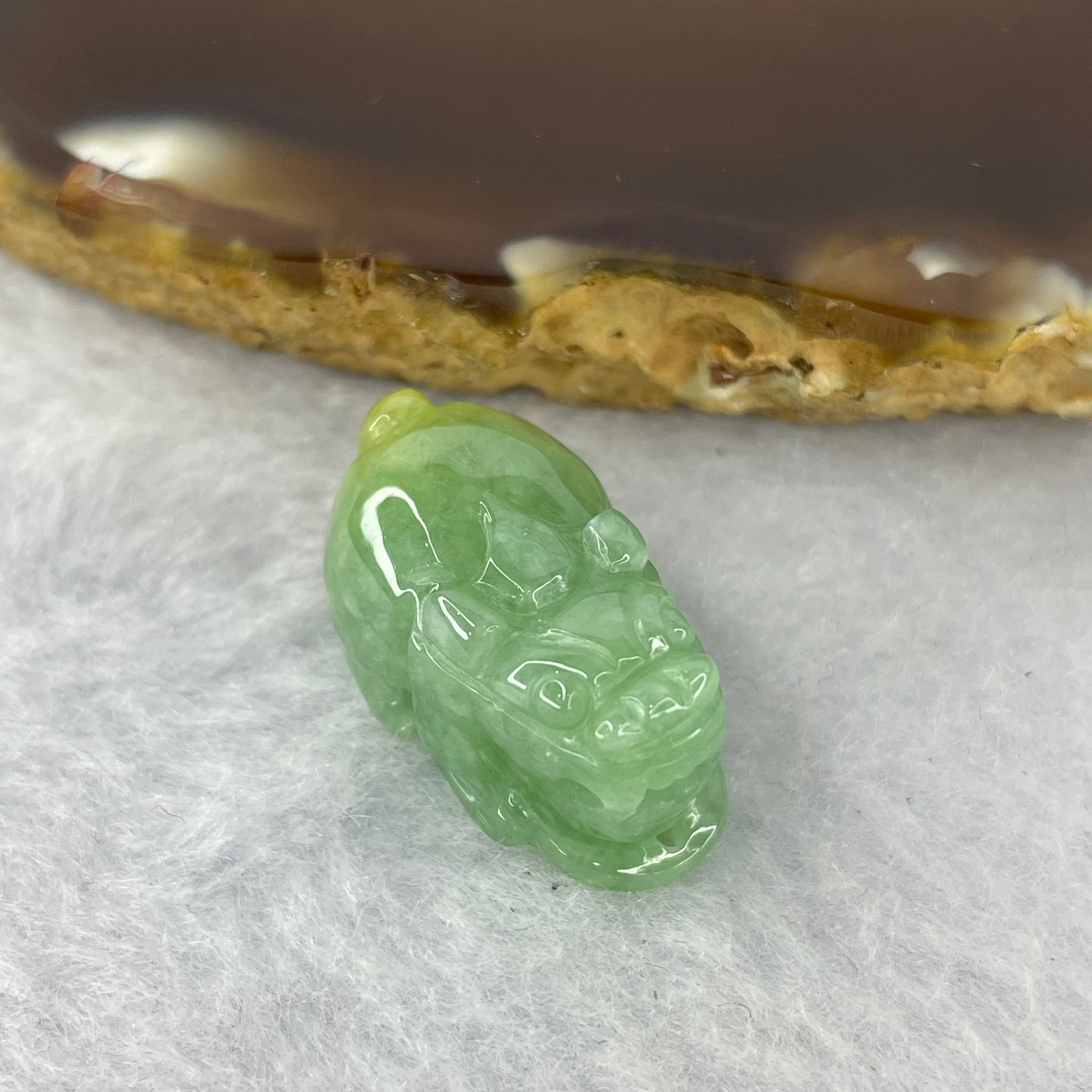 Type A Apple Green with Yellow Jadeite Pixiu Pendent A货苹果黄绿加色翡翠貔貅牌 5.23g 20.1 by 12.1 by 10.7 mm - Huangs Jadeite and Jewelry Pte Ltd