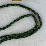 Type A Lao Keng Dark Spicy Green Jadeite Beads Necklace 30.94g 64cm 5.0nn 210 Beads - Huangs Jadeite and Jewelry Pte Ltd