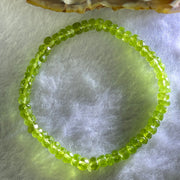 Natural Faceted Peridot Beads Bracelet 天然绿橄榄石手链 10.40g 16cm 5.6mm 56 Beads - Huangs Jadeite and Jewelry Pte Ltd