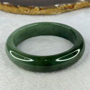 Type A Dark Green and Green Jadeite Bangle Internal Diameter 55.5mm 63.69g 14.1 by 8.5mm (Slight Internal Line) - Huangs Jadeite and Jewelry Pte Ltd