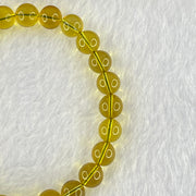 Natural Yellow Golden Amber Beads Bracelet 5.19g 15cm 7.4mm 24 Beads - Huangs Jadeite and Jewelry Pte Ltd