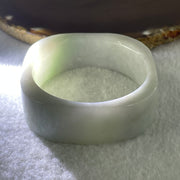 Type A Natural Green with Lavender Jadeite Squarish Rounded Bangle 69.02g Inner Diameter 49.9mm 19.6 by 8.0mm (Very Very Slight Internal Lines) - Huangs Jadeite and Jewelry Pte Ltd