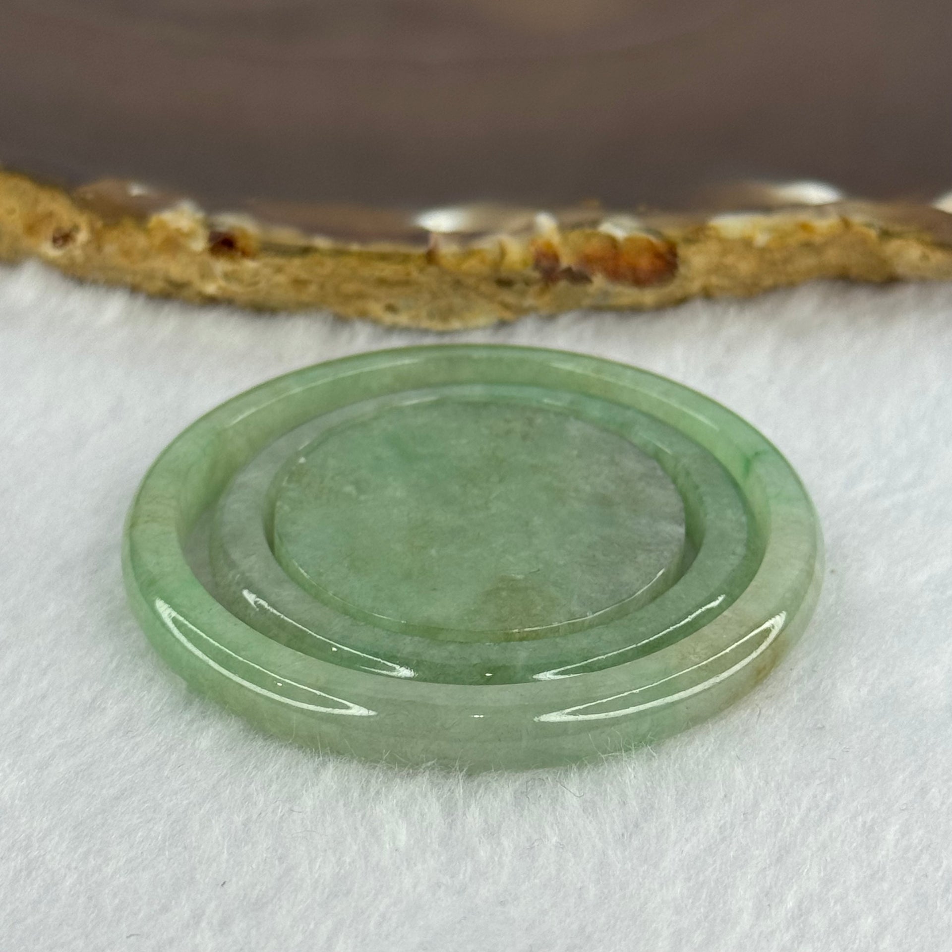 Type A Green Jadeite Bangle and Display 35.86g Inner Diameter 44.5mm 6.1 by 4.6mm, 33.3mm 5.6 by 4.9mm, 31.4 by 6.3mm (Close to Perfect) - Huangs Jadeite and Jewelry Pte Ltd