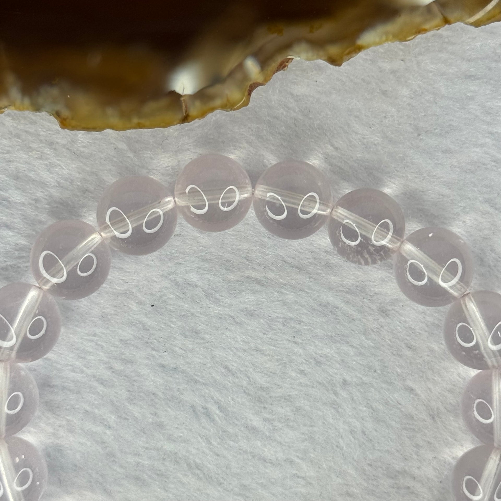 Natural Rose Quartz Beads Bracelet 天然玫瑰石英珠手链 32.16g 17.5cm 10.9mm 19 Beads - Huangs Jadeite and Jewelry Pte Ltd