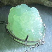 Type A Light Blueish Green Jadeite Male Pixiu in S925 Sliver Bracelet 5.79g 16.8 by 13.1 by 9.9mm - Huangs Jadeite and Jewelry Pte Ltd