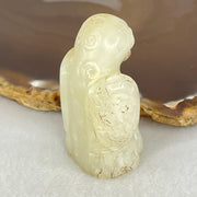 Antique Natural Yellowish White Nephrite Ancient Bird Man Mini Display 41.36g 46.6 by 27.1 by 22.2mm - Huangs Jadeite and Jewelry Pte Ltd