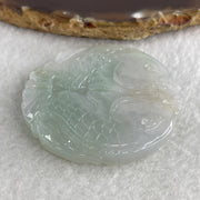 Natural Type A Light Lavender with Green Piao Hua Jadeite Double Fish Pendant 36.55g 52.1 by 6.3mm - Huangs Jadeite and Jewelry Pte Ltd