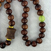 Natural Hainan Dalbergia Rosewood Beads Necklace 天然海南黄花梨手链 26.03g 10.1mm 40 Beads 17.2 by 15.1 mm 1 Om Mani Padme Hum Lulutong - Huangs Jadeite and Jewelry Pte Ltd