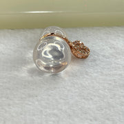 Natural Clear Quartz in Rose Gold Colour Hulu Pendant 4.96g 22.4 by 12.7mm - Huangs Jadeite and Jewelry Pte Ltd