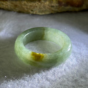 Type A Medium Green with Brown Patches Jadeite Ring 4.24g 6.2 by 3.8mm US7.25 HK16 - Huangs Jadeite and Jewelry Pte Ltd