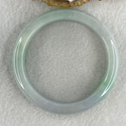 Certified Type A Natural Jelly Faint Green with Faint Lavender with Emerald Green Spot Jadeite Bangle 65.47g Inner Diameter 57.5mm 12.8 by 9.0mm (Very Very Slight Internal Line) - Huangs Jadeite and Jewelry Pte Ltd