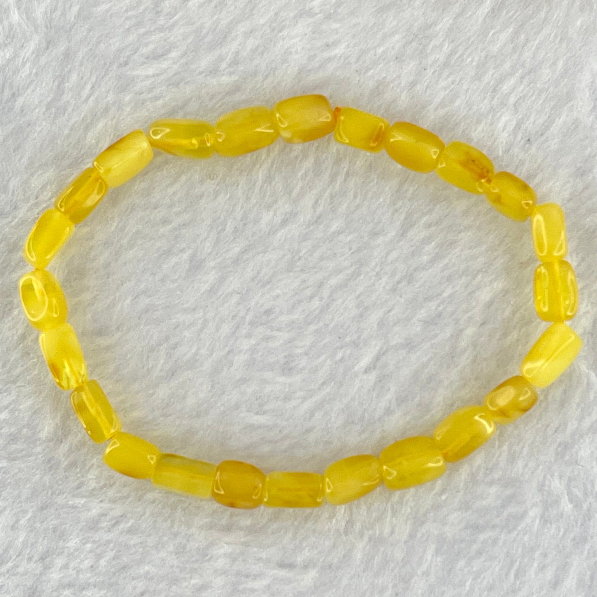 Natural Butterscotch Amber Beads Bracelet 2.61g 14.5mm 5.0mm 24 Beads - Huangs Jadeite and Jewelry Pte Ltd