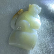 Type A Light Green with Brown Patches Jadeite Monkey Pendant 89.93g 77.0 by 47.9 by 17.1mm - Huangs Jadeite and Jewelry Pte Ltd