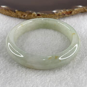 Certified Type A Light Green with Yellowish Spot Jadeite Bangle Internal Diameter 53.1mm 50.30g 12.2 by 8.1mm ( Close to Perfect ) - Huangs Jadeite and Jewelry Pte Ltd