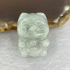 Type A Green Lavender Jadeite Fortune Cat 招财猫 20.74g 29.0 by 21.3 by 16.1mm - Huangs Jadeite and Jewelry Pte Ltd