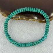 Natural Turquoise Abacus Donut Beads Bracelet 9.28g 15.5cm 6.0mm 58 Beads - Huangs Jadeite and Jewelry Pte Ltd