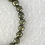 Natural Pyrite Beads Bracelet 天然黄铁矿手链 13.77g 13cm 6.5mm 25 Beads - Huangs Jadeite and Jewelry Pte Ltd