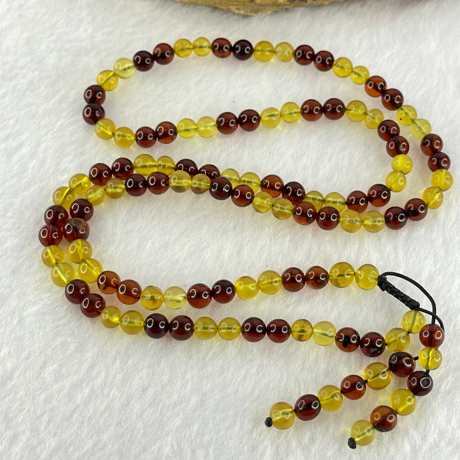 Natural Mixed Color (Red and Yellow) Amber Beads Necklaces 9.34g 5.3mm 110 + 12 Beads (Slight Rough on few Beads) - Huangs Jadeite and Jewelry Pte Ltd